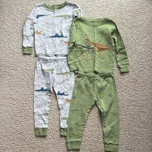 Carter's Green and Heather Gray Dinosaur Pajama Two-Pack